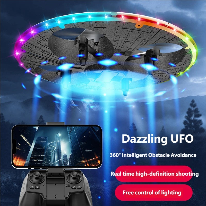 S163 UFO-style RC drone with LED lights