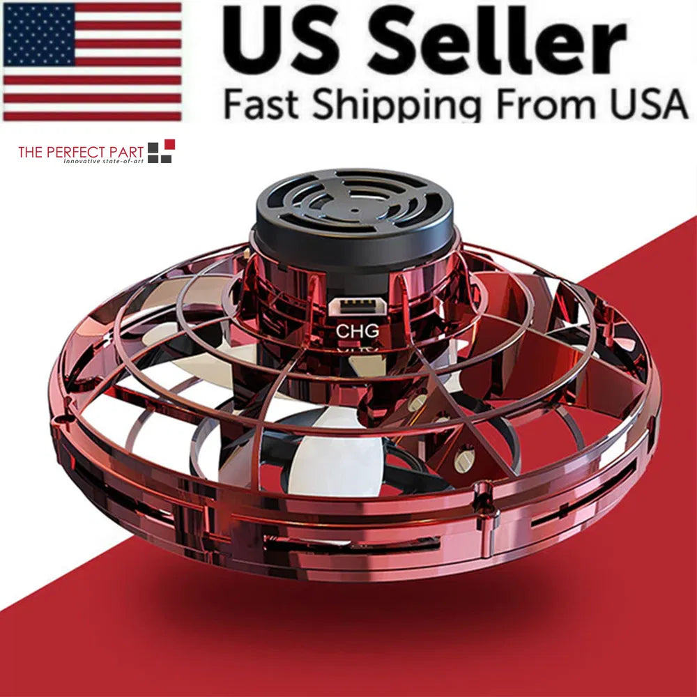Red flying fidget spinner drone