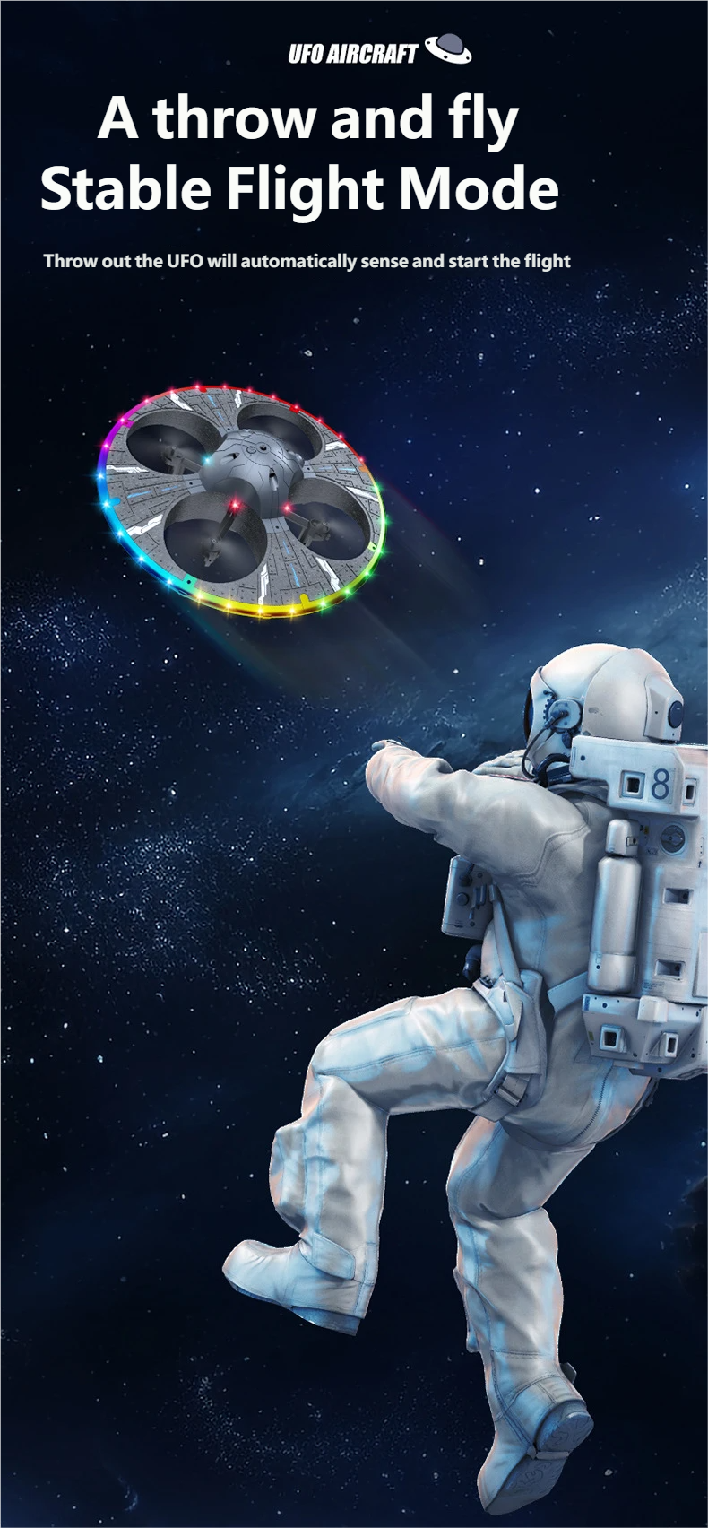 S163 silver UFO-style drone product detail