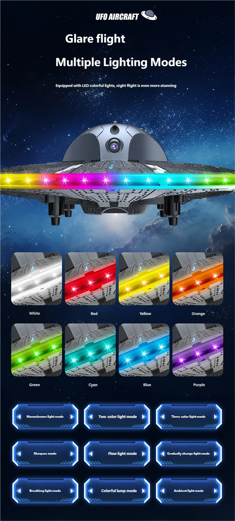 S163 silver UFO-style drone product detail