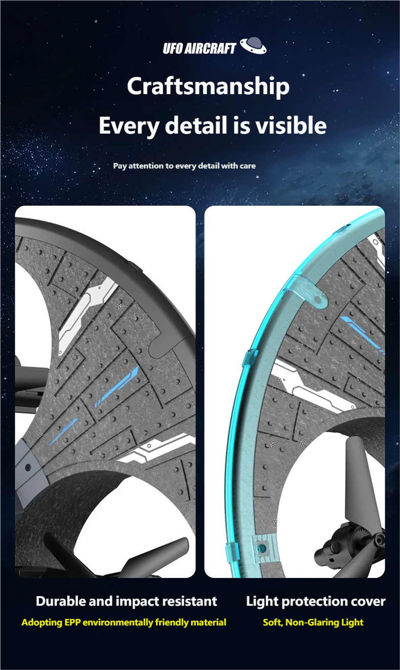 S163 silver UFO-style drone product detail